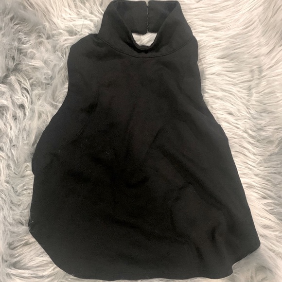 Bebe Backless Mock Neck Logo Crop Top - Picture 2 of 3